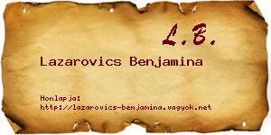 Lazarovics Benjamina névjegykártya